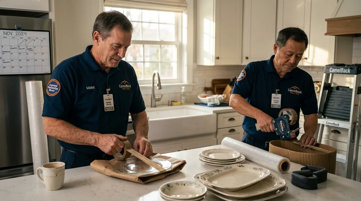 Professional crew packing kitchen dishware in Minneapolis, MN